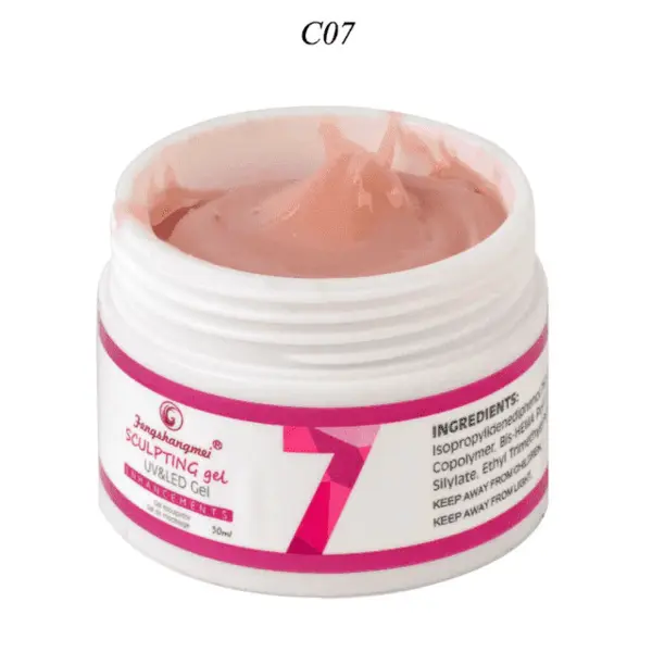 Gel UV Construcție FSM 50ml #07 – Gel Cover Nude Bej Autonivelant Profesional, Ultra Rezistent