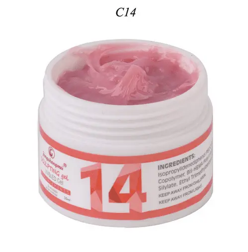 Gel UV Construcție FSM 50ml #14 – Gel Cover Roz Intens Autonivelant Profesional, Ultra Rezistent
