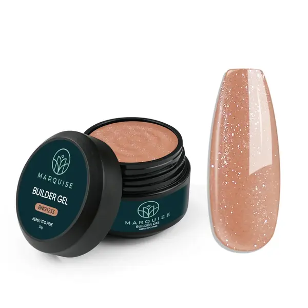 Gel UV Constructie Unghii HEMA/TPO FREE, Marquise, Glitter BNG1233, 30 g