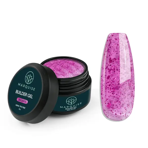 Gel UV Constructie Unghii HEMA/TPO FREE, Marquise, Glitter BNG1217, 30 g