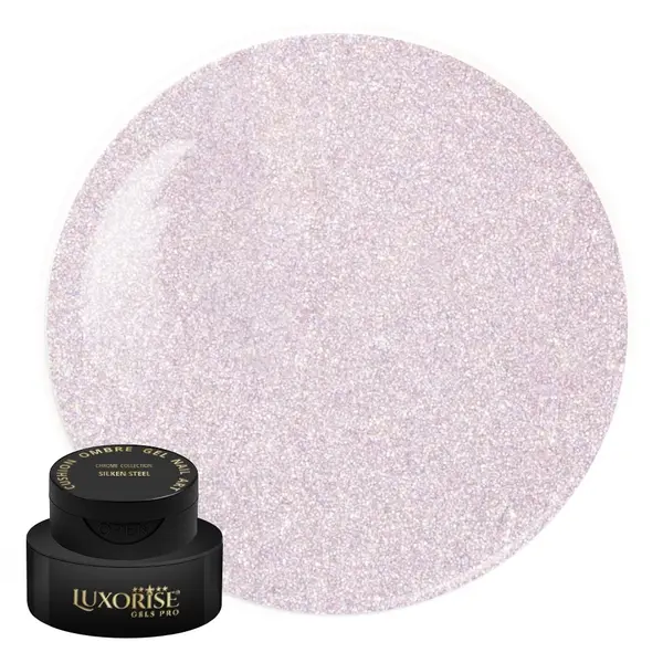 Gel UV Nail Art Babyboomer LUXORISE Cushion Ombre Chrome - Silken Steel, 2ml