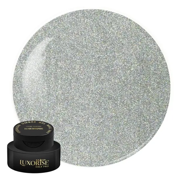 Gel UV Nail Art Babyboomer LUXORISE Cushion Ombre Chrome - Silver Whispers, 2ml