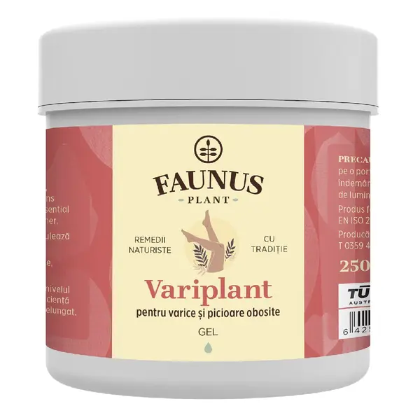 Gel Variplant pentru picioare grele și confort venos, 250 ml, Faunus Plant