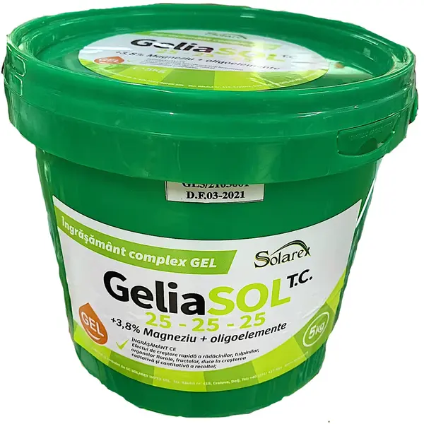Geliasol 25-25-25+3,8MGO 5 kg, ingrasamant/ fertilizant fertirigare, NPK echilibrat+ Magneziu si microelemente, Solarex - Default Title