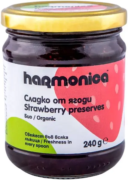 Gem bio de căpșuni, 240 g, Harmonica