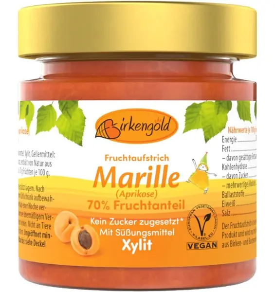 Gem de caise indulcit cu xylitol 200g Birkengold