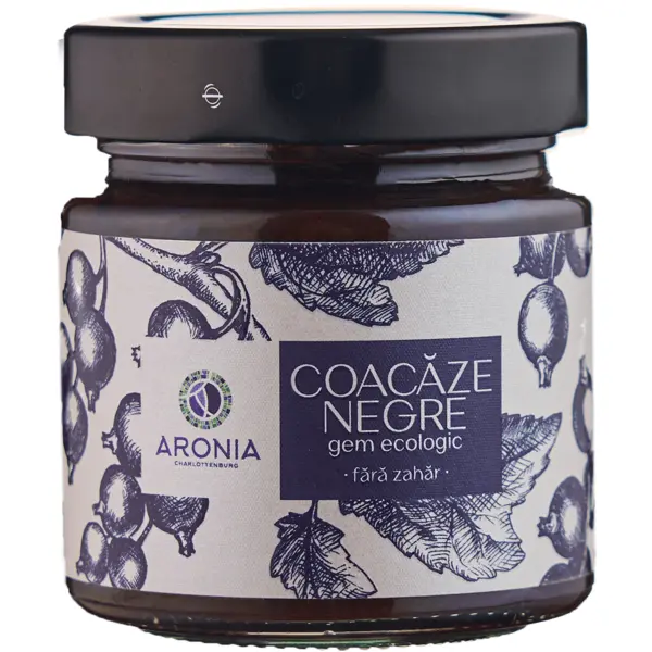Gem Ecologic de coacaze negre fara zahar 200 gr. Aronia Charlottenburg