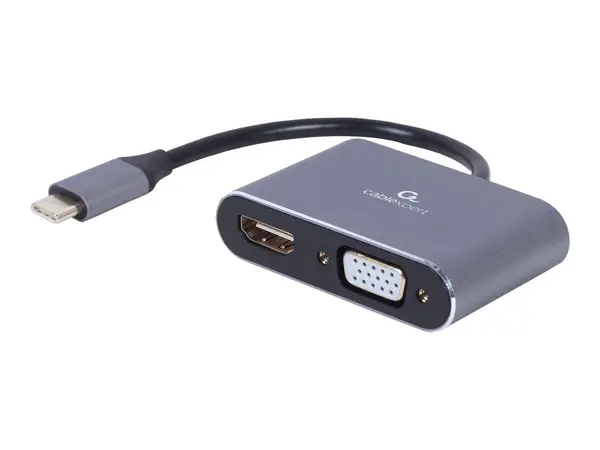 Gembird A USB3C HDMIVGA 01 - Adaptor USB C la HDMI + VGA, 4K30Hz, Space Grey