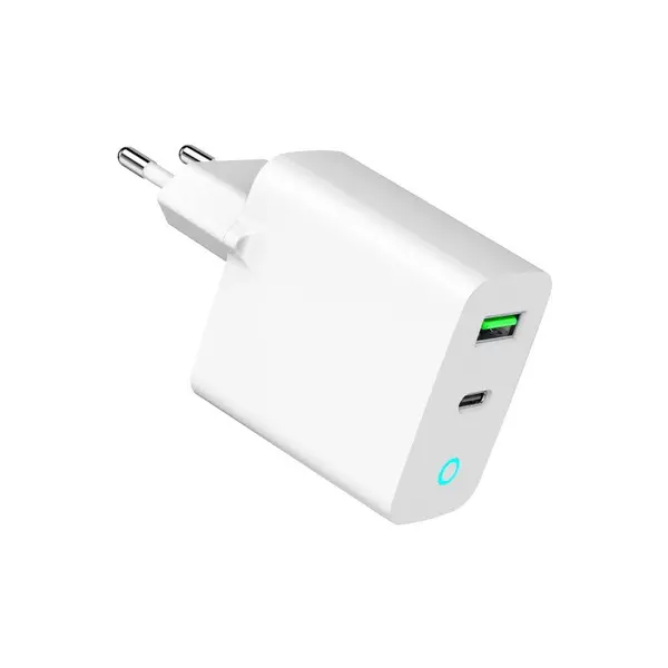 GEMBIRD Alimentator retea 220V GEMBIRD, Universal, 1 x USB Type-C D 20W, 1 x USB-A 3.0 QC 18W, Indicator LED, Alb
