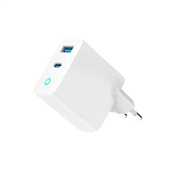 GEMBIRD Alimentator retea 220V GEMBIRD, Universal, 1 x USB Type-C D 65W, 1 x USB-A 3.0 QC 18W, Indicator LED, Tehnologie GaN, Alb