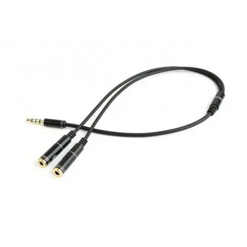 GEMBIRD CABLU audio GEMBIRD Splitter stereo (1 x 3.5 mm jack T la 2 x 3.5 mm jack M), 20cm, negru CCA-417M