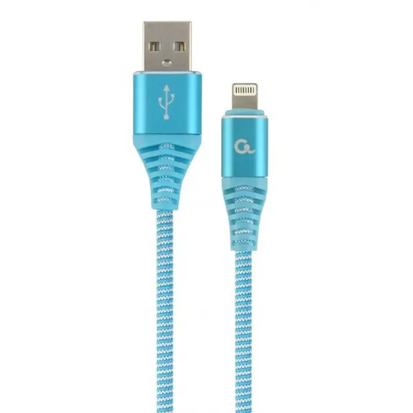 GEMBIRD CABLU DATE + INCARCARE USB LA IPHONE LIGHTNING PREMIUM 1M BLEU/ALB, GEMBIRD CC-USB2B-AMLM-1M-VW