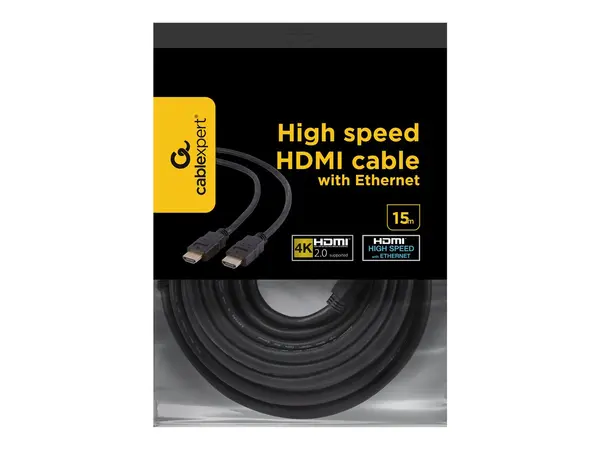 Gembird CC-HDMI4-15M, Cablu HDMI 2.0 cu Ethernet, 15 m, Conectori Aurii