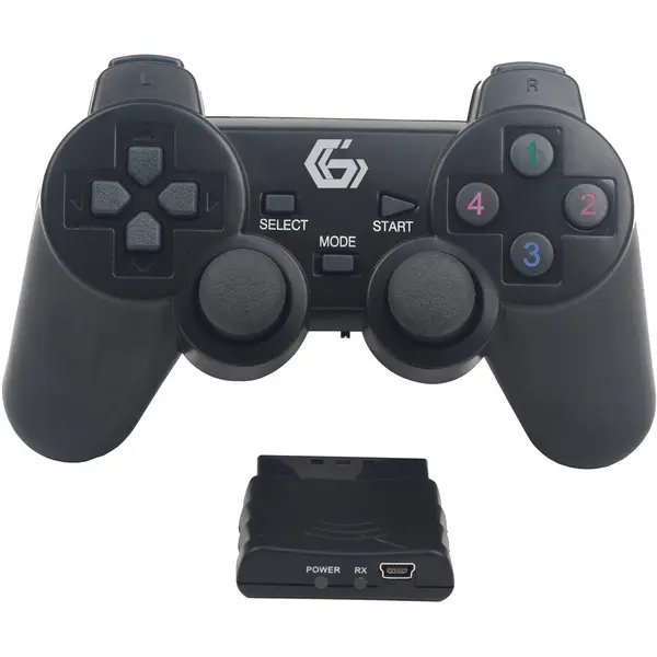 GEMBIRD Gamepad cu vibratie duala fara fir PS2/PS3/PC, Gembird JPD-WDV-01, Negru