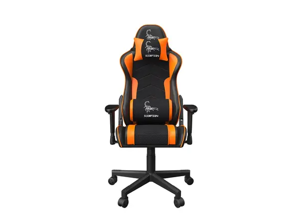 GEMBIRD Gaming chair SCORPION black mesh orange skin Portocaliu