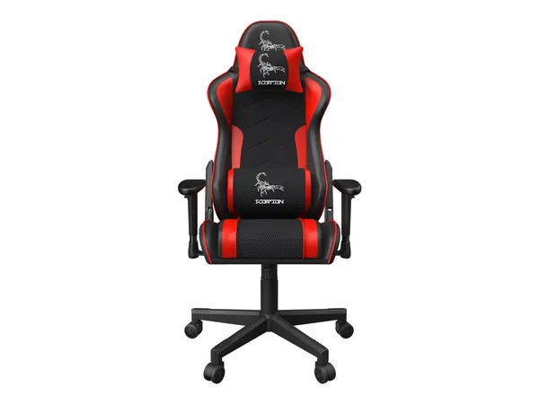 GEMBIRD Gaming chair SCORPION black mesh red skin accents Rosu
