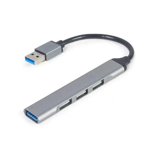 GEMBIRD HUB extern GEMBIRD, porturi USB: USB-A 3.1 x 1, USB-A 2.0 x 3, conectare prin USB-A, argintiu