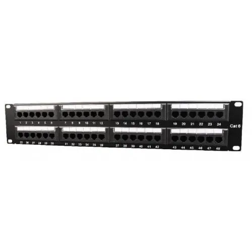 GEMBIRD PATCH PANEL GEMBIRD 24 porturi, Cat6, 1U pentru rack 19, black, NPP-C624-002