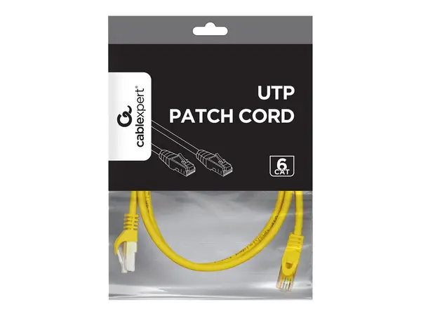 GEMBIRD PP6U 2M Y - Patch Cord UTP Cat.6, 2m, RJ 45, 24AWG, CCA, Galben