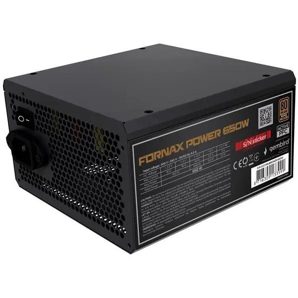 GEMBIRD Sursa Gembird Fornax 650W 80 PLUS Bronze