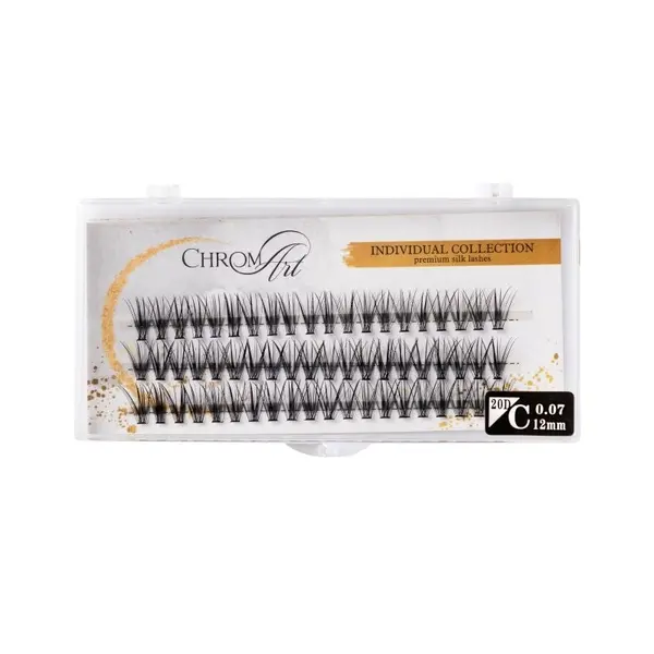 Gene false smocuri ChromArt Premium Silk Lashes Curbură C 12 mm