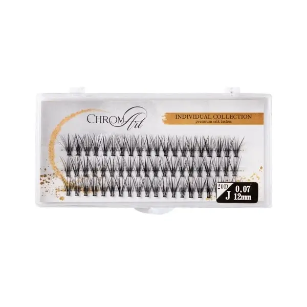 Gene false smocuri ChromArt Premium Silk Lashes Curbură J 12 mm