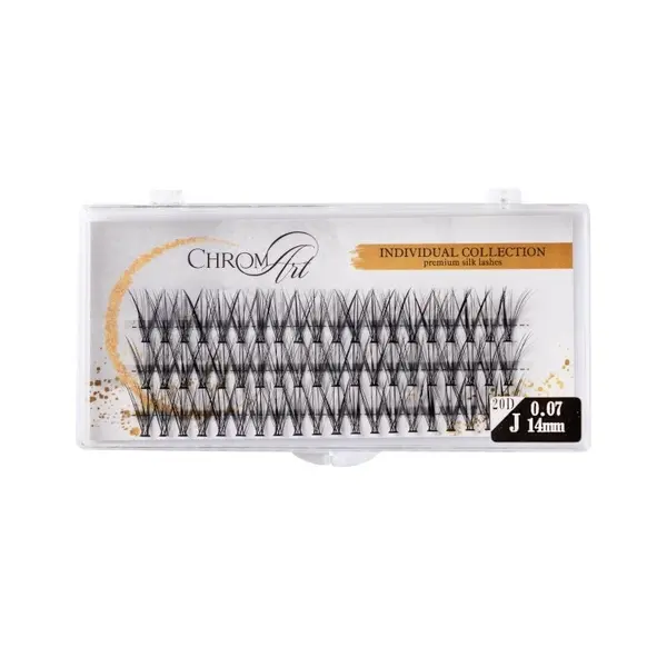 Gene false smocuri ChromArt Premium Silk Lashes Curbură J 14 mm
