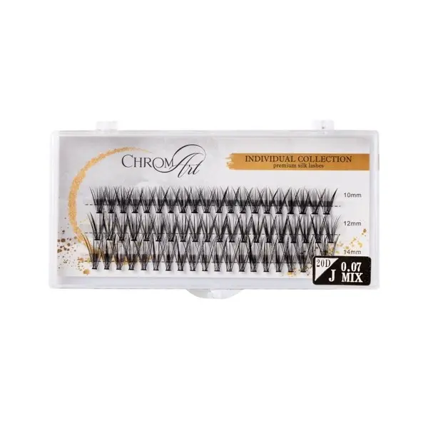 Gene false smocuri ChromArt Premium Silk Lashes Curbură J Mix