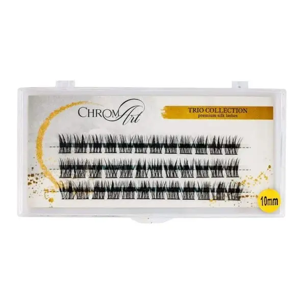 Gene false smocuri ChromArt Premium Silk Lashes Curbură TRIO 10 mm