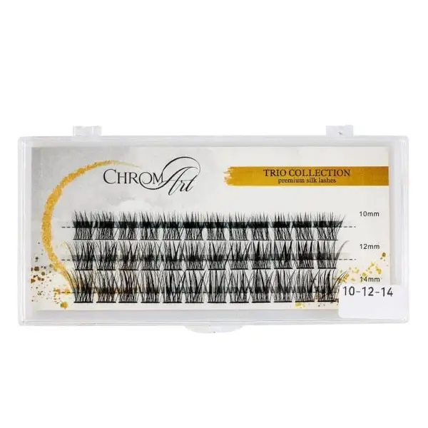 Gene false smocuri ChromArt Premium Silk Lashes Curbură TRIO Mix