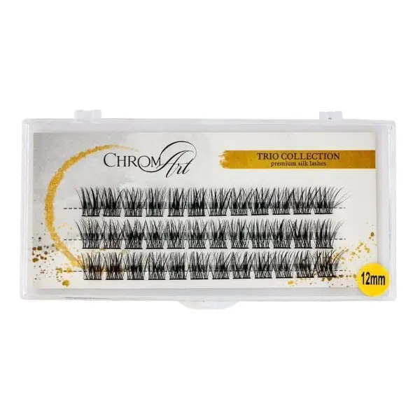 Gene false smocuri ChromArt Premium Silk Lashes Curbură TRIO 12 mm