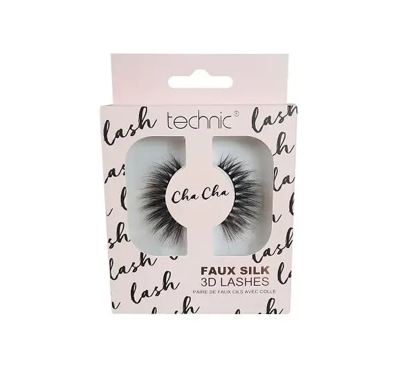 Gene false, Technic, Faux Silk 3D Lashes, Cha Cha, Adeziv inclus