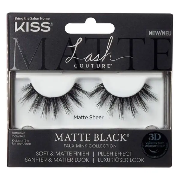 Gene false tip bandă KissUSA Lash Couture Matte Black Collection