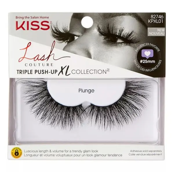 Gene false tip bandă KissUSA Lash Couture Triple Push Up XL Coll
