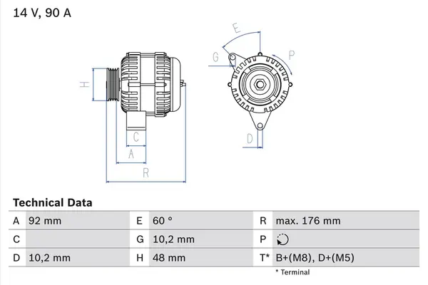 Generator / Alternator BOSCH 0 986 039 740