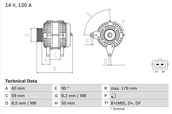 Generator / Alternator BOSCH 0 986 041 300