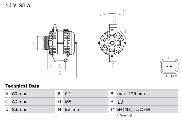 Generator / Alternator BOSCH 0 986 041 850