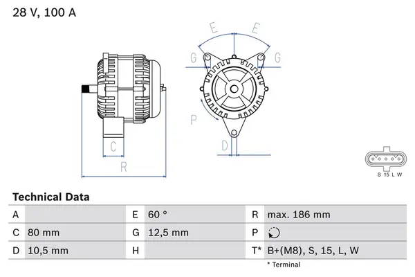 Generator / Alternator BOSCH 0 986 042 590