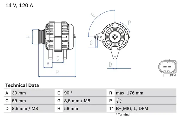 Generator / Alternator BOSCH 0 986 042 830