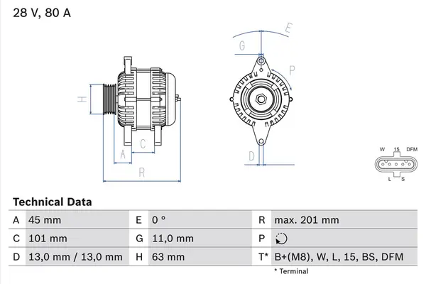 Generator / Alternator BOSCH 0 986 046 290