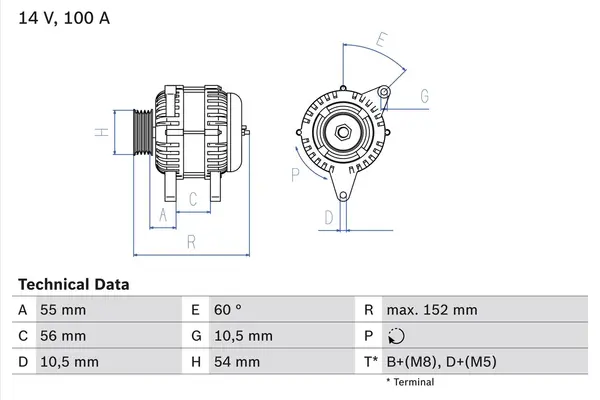 Generator / Alternator BOSCH 0 986 047 280