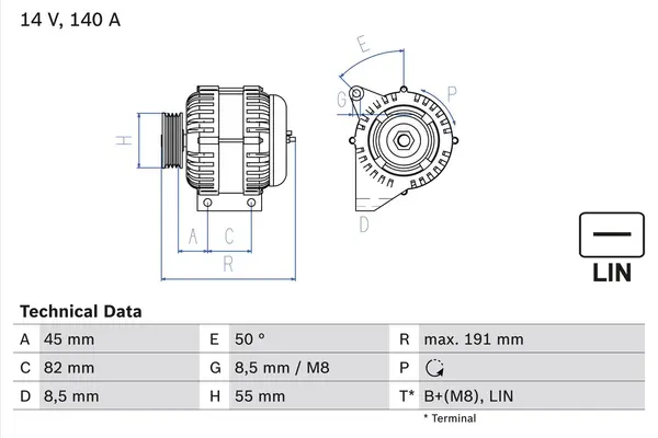 Generator / Alternator BOSCH 0 986 047 380