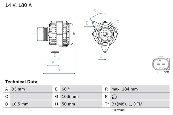 Generator / Alternator BOSCH 0 986 047 480