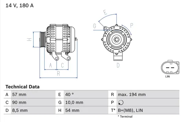 Generator / Alternator BOSCH 0 986 048 400
