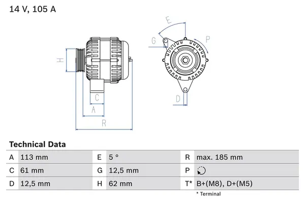 Generator / Alternator BOSCH 0 986 048 791