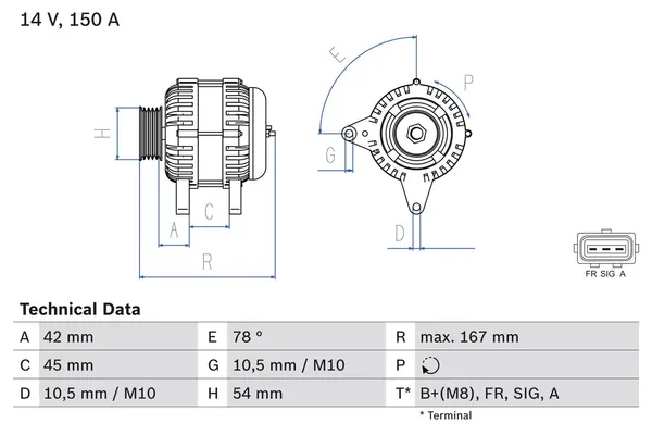 Generator / Alternator BOSCH 0 986 049 071