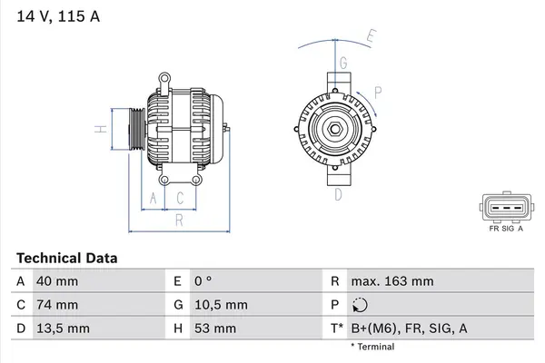Generator / Alternator BOSCH 0 986 049 520