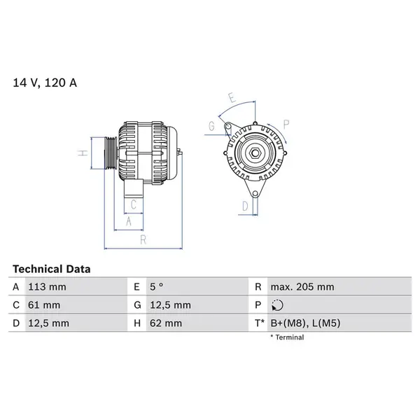 Generator / Alternator BOSCH 0 986 049 530