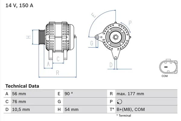Generator / Alternator BOSCH 0 986 080 580