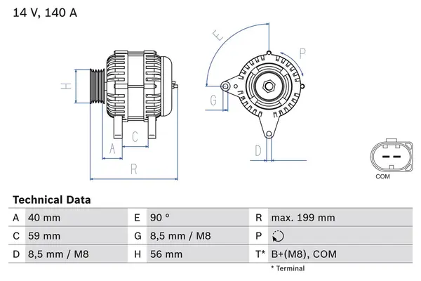 Generator / Alternator BOSCH 0 986 081 160